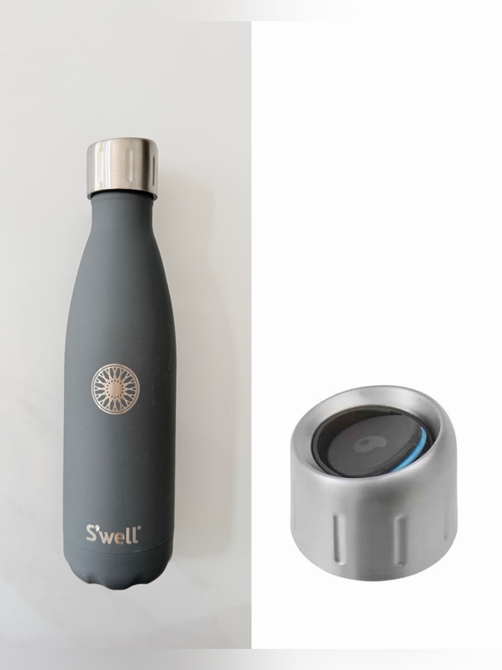 S'well bottle with Sport Cap pop top 17 oz dusk grey Sun Logo